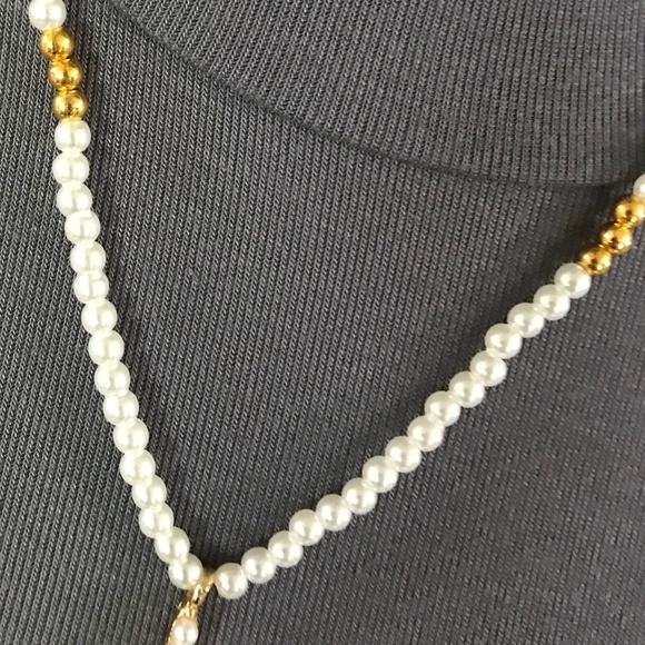 SOLD—Medici Contessina Pearls Gold Renaissance Cross Necklace Handmade Replica - Picture 6 of 16